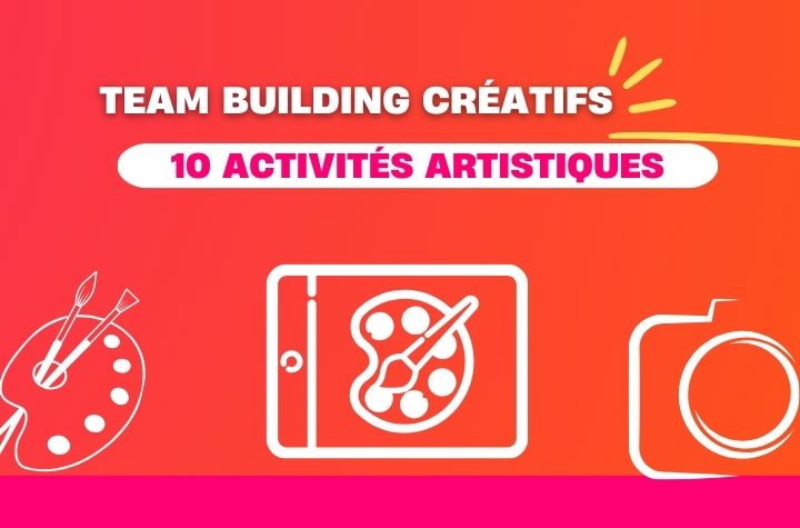 Miniature d'article de blog représentant un pinceau, un appareil photo et une tablette graphique pour montrer l'aspect artistique des activités de team building